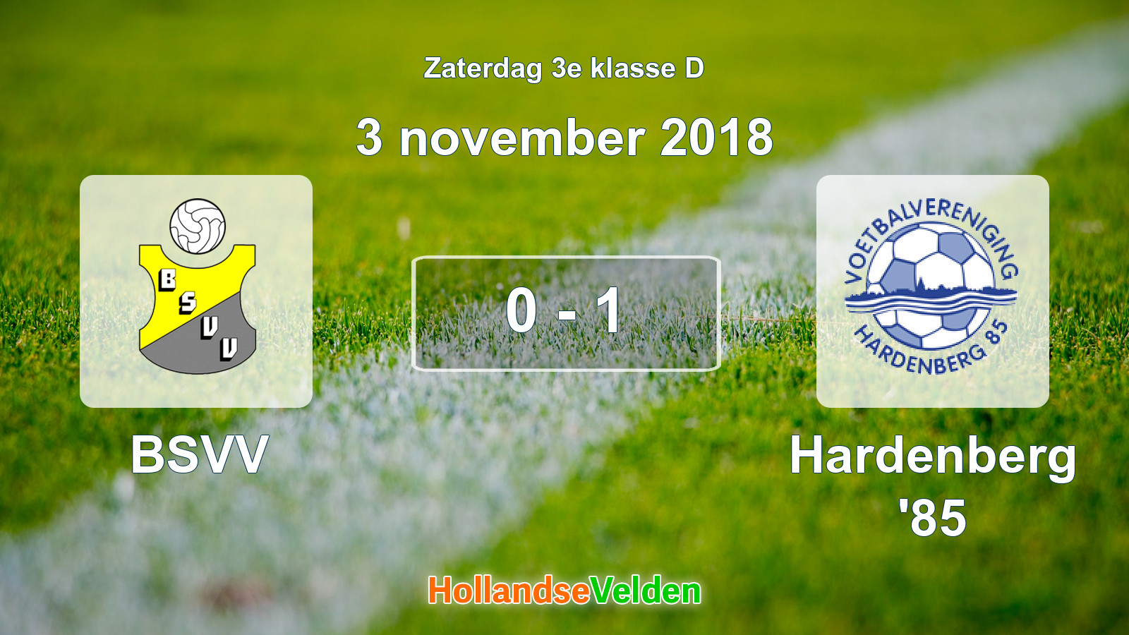 Gespeelde wedstrijd: BSVV - Hardenberg '85 0 - 1 (3 november 2018)