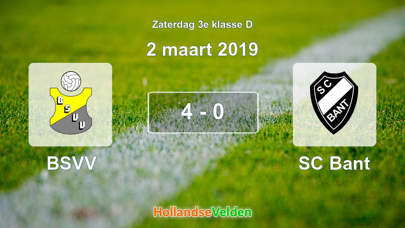 Gespeelde wedstrijd: BSVV - SC Bant 4 - 0 (2 maart 2019)
