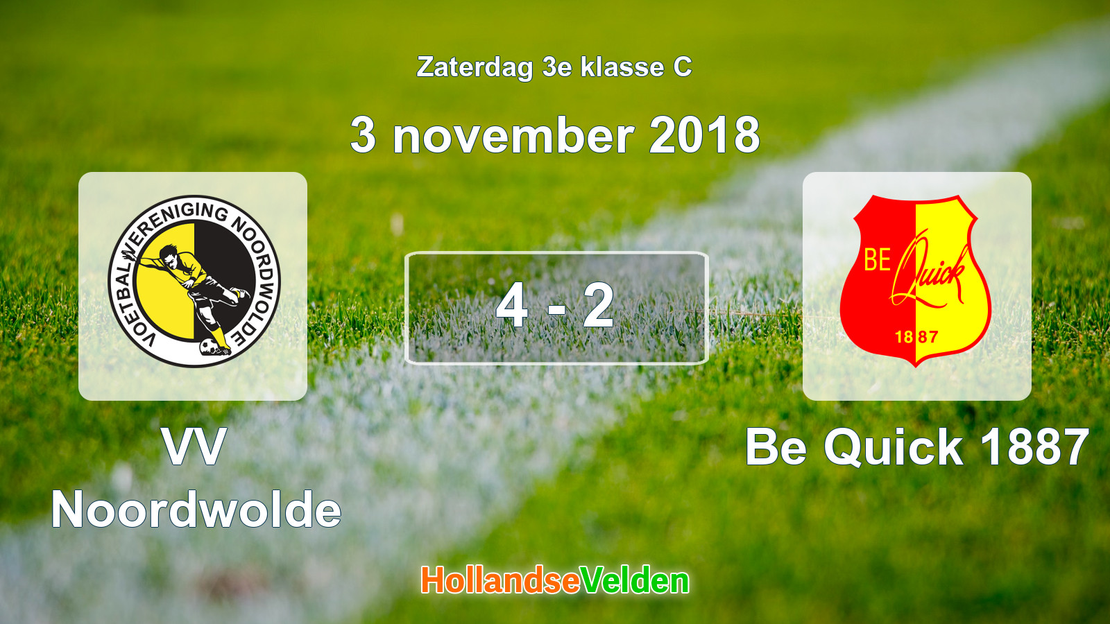 Gespeelde wedstrijd: VV Noordwolde - Be Quick 1887 4 - 2 (3 november 2018)