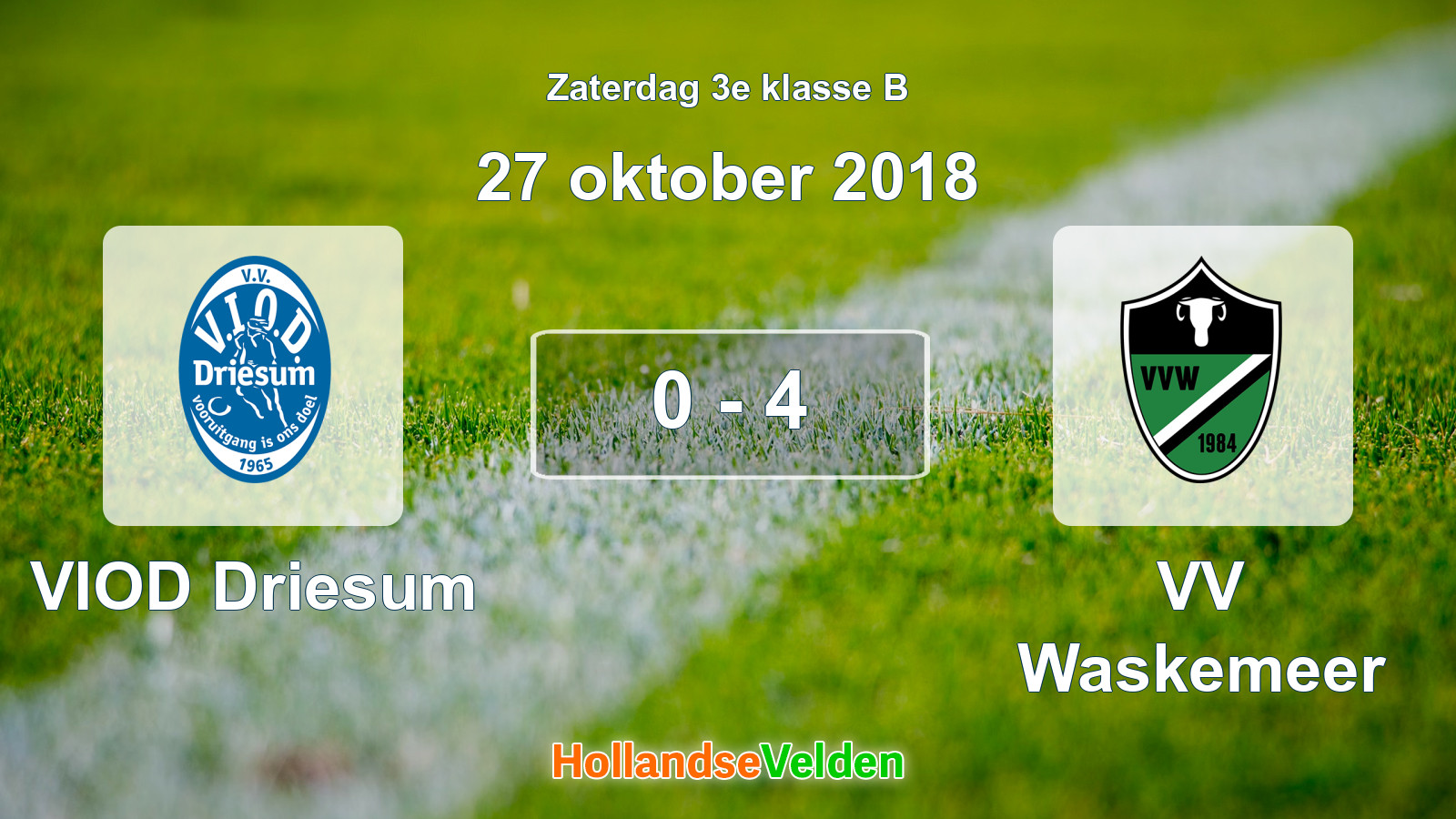 Gespeelde wedstrijd: VIOD Driesum - VV Waskemeer 0 - 4 (27 oktober 2018)