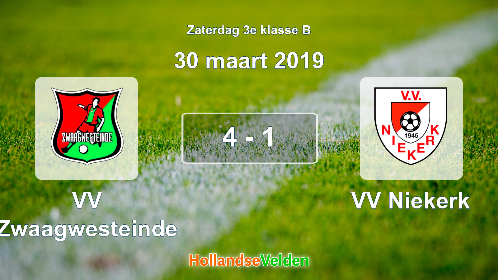 Gespeelde wedstrijd: VV Zwaagwesteinde - VV Niekerk 4 - 1 (30 maart 2019)