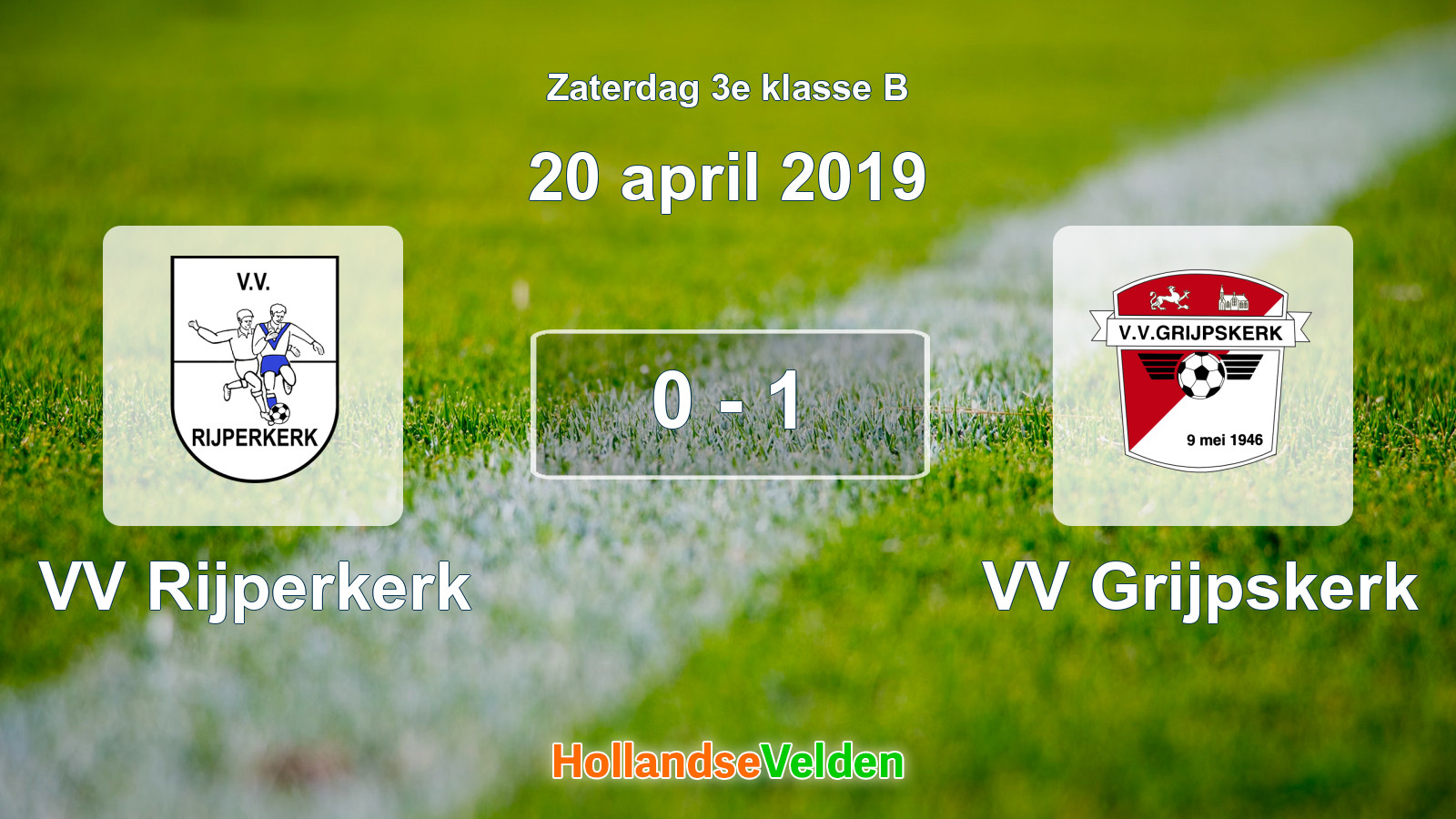 Gespeelde wedstrijd: VV Rijperkerk - VV Grijpskerk 0 - 1 (20 april 2019)
