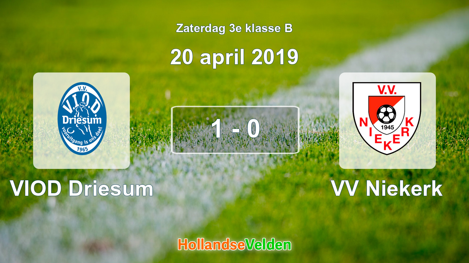 Gespeelde wedstrijd: VIOD Driesum - VV Niekerk 1 - 0 (20 april 2019)