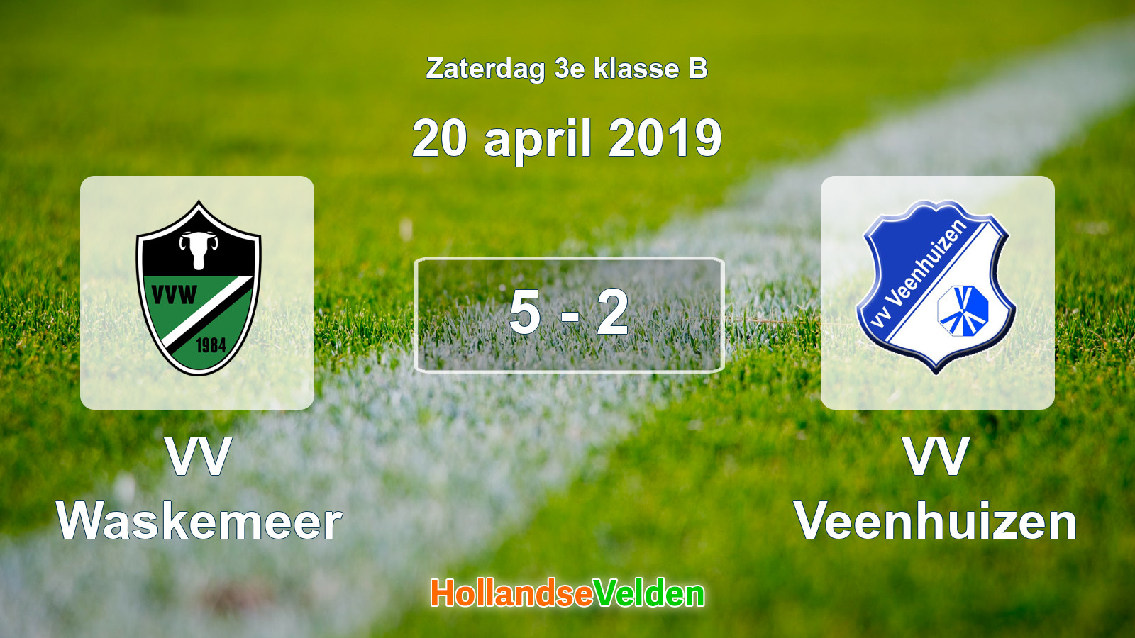 Gespeelde wedstrijd: VV Waskemeer - VV Veenhuizen 5 - 2 (20 april 2019)