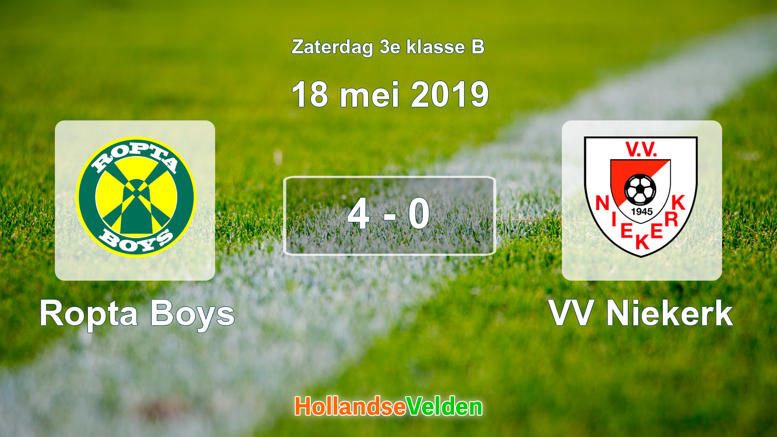 Gespeelde wedstrijd: Ropta Boys - VV Niekerk 4 - 0 (18 mei 2019)
