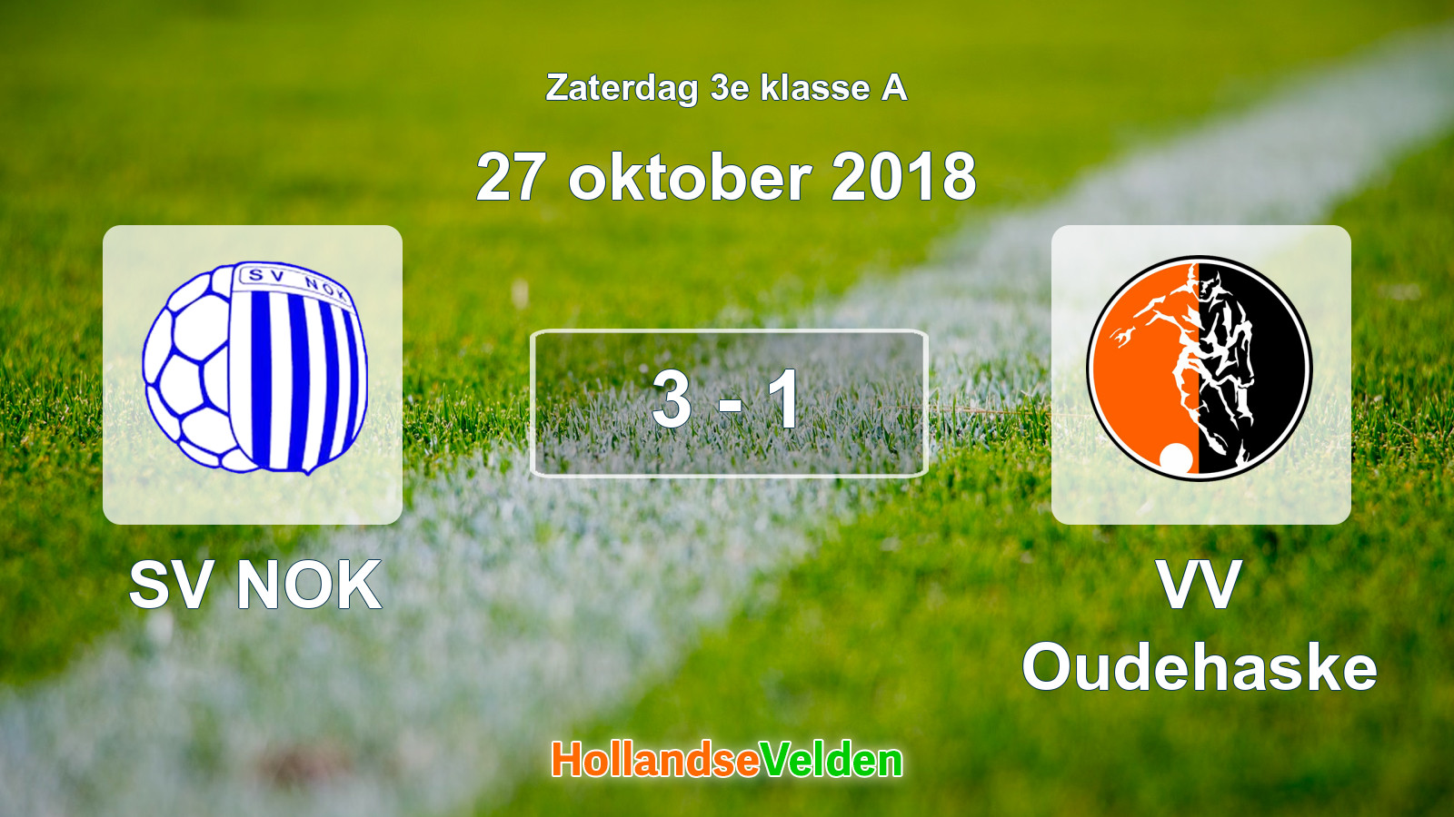 Gespeelde wedstrijd: SV NOK - VV Oudehaske 3 - 1 (27 oktober 2018)