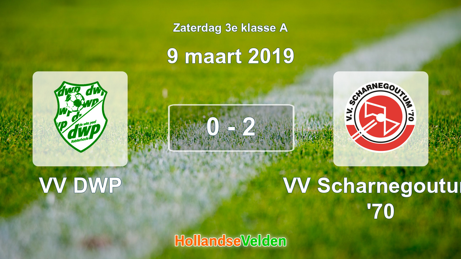 Gespeelde wedstrijd: VV DWP - VV Scharnegoutum '70 0 - 2 (9 maart 2019)