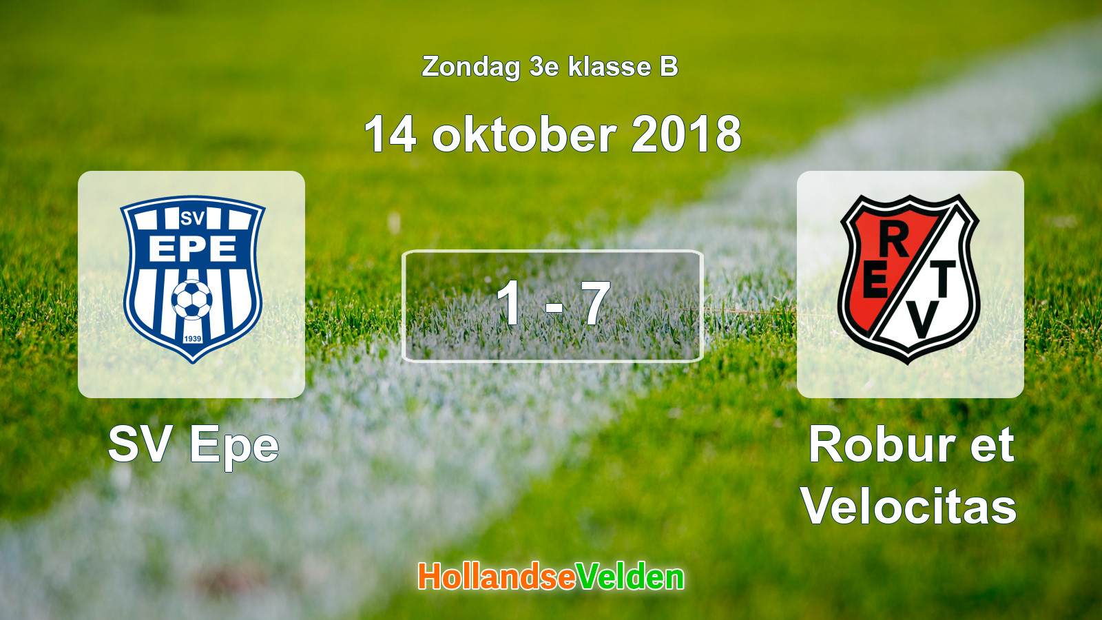 Gespeelde wedstrijd: SV Epe - Robur et Velocitas 1 - 7 (14 oktober 2018)