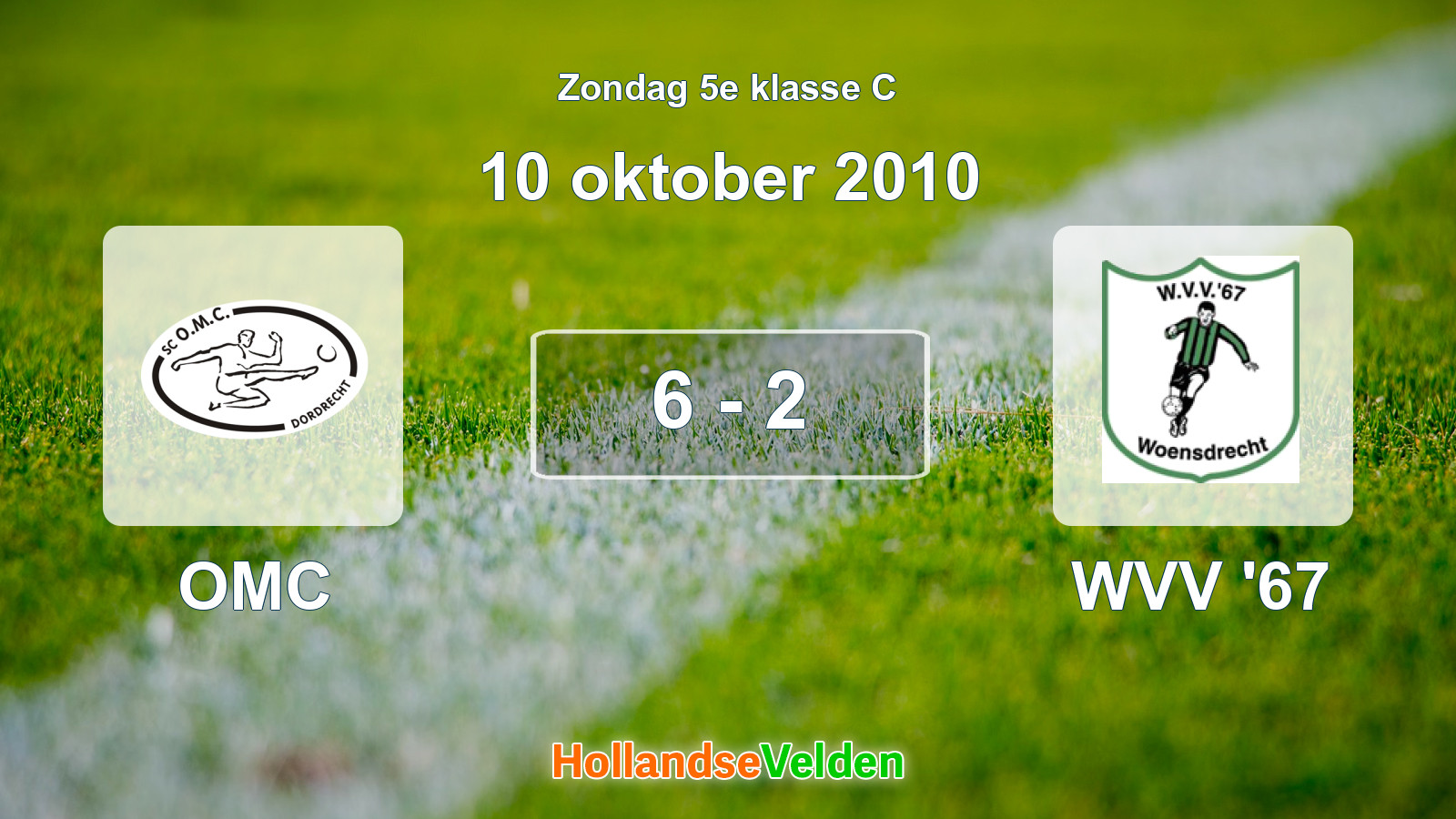 Gespeelde wedstrijd: OMC - WVV '67 6 - 2 (10 oktober 2010)