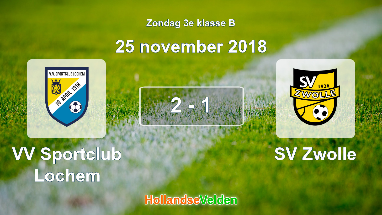 Gespeelde wedstrijd: VV Sportclub Lochem - SV Zwolle 2 - 1 (25 november 2018)