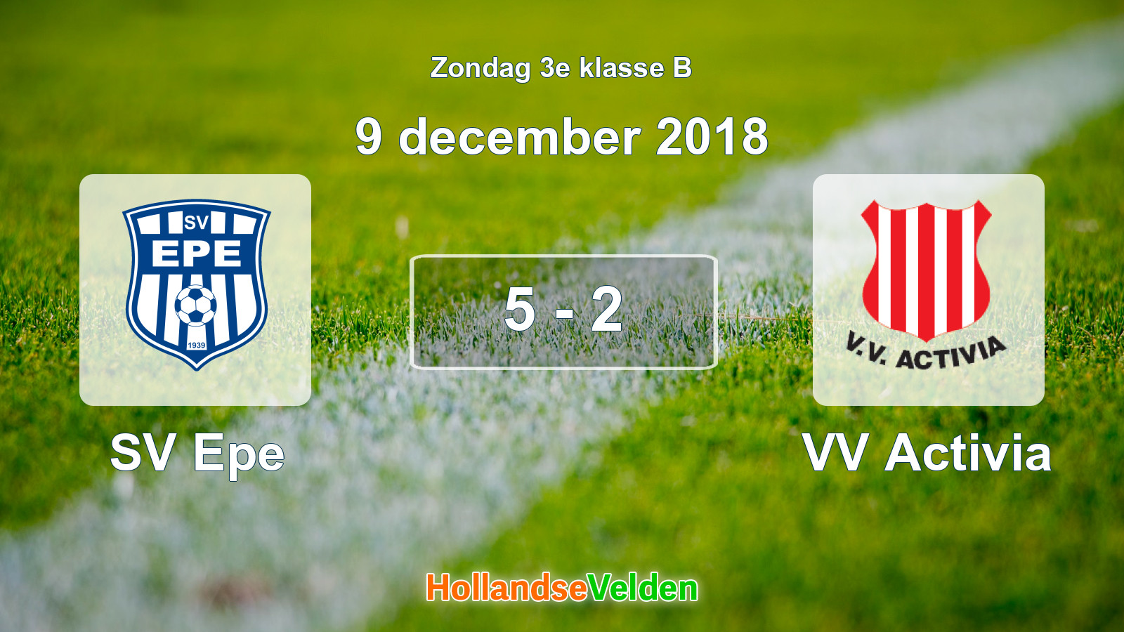 Gespeelde wedstrijd: SV Epe - VV Activia 5 - 2 (9 december 2018)