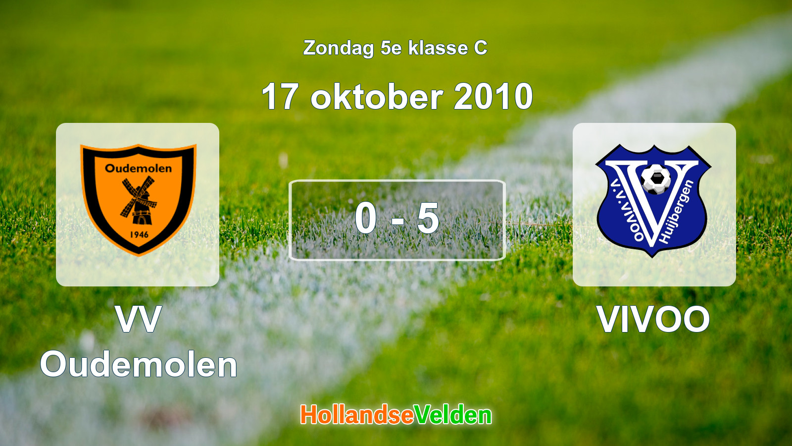 Gespeelde wedstrijd: VV Oudemolen - VIVOO 0 - 5 (17 oktober 2010)