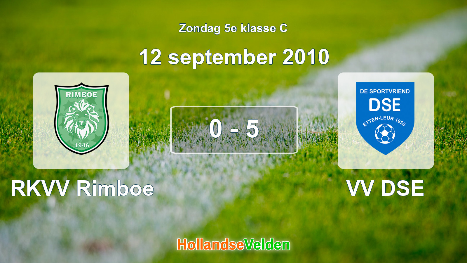 Gespeelde wedstrijd: RKVV Rimboe - VV DSE 0 - 5 (12 september 2010)