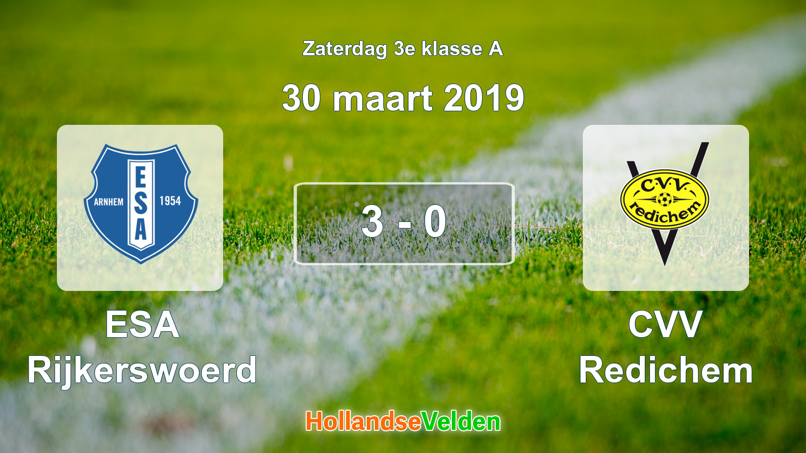 Gespeelde wedstrijd: ESA Rijkerswoerd - CVV Redichem 3 - 0 (30 maart 2019)