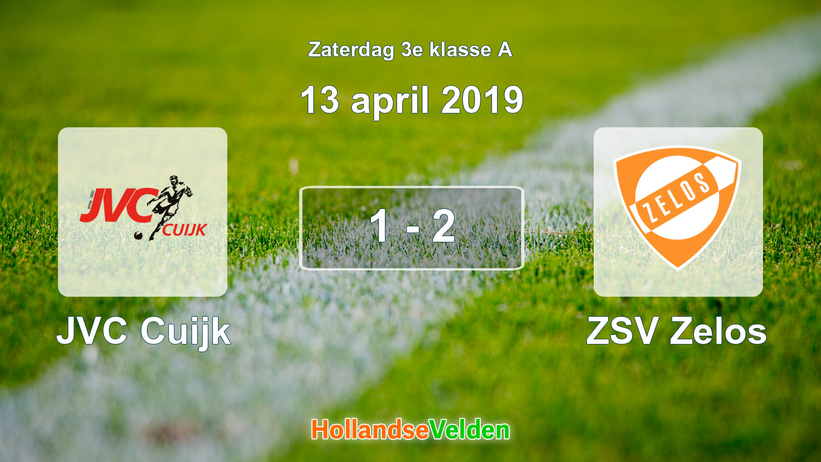 Gespeelde wedstrijd: JVC Cuijk - ZSV Zelos 1 - 2 (13 april 2019)