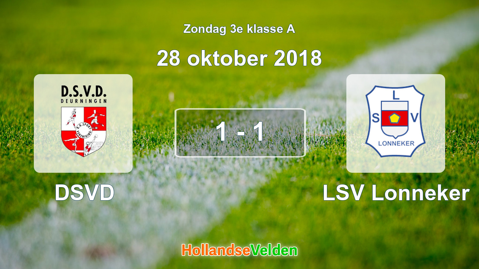 Gespeelde wedstrijd: DSVD - LSV Lonneker 1 - 1 (28 oktober 2018)