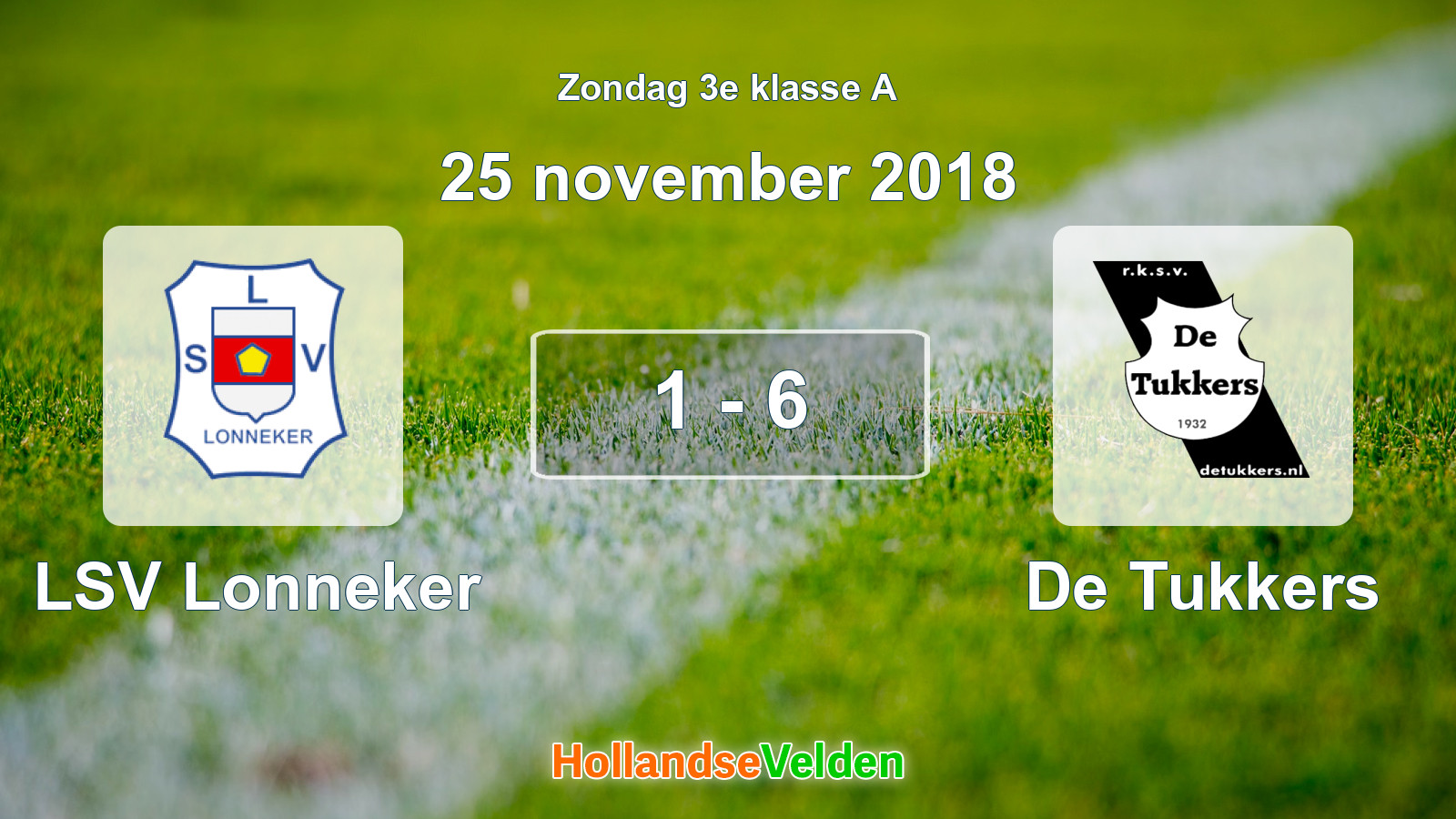 Gespeelde wedstrijd: LSV Lonneker - De Tukkers 1 - 6 (25 november 2018)