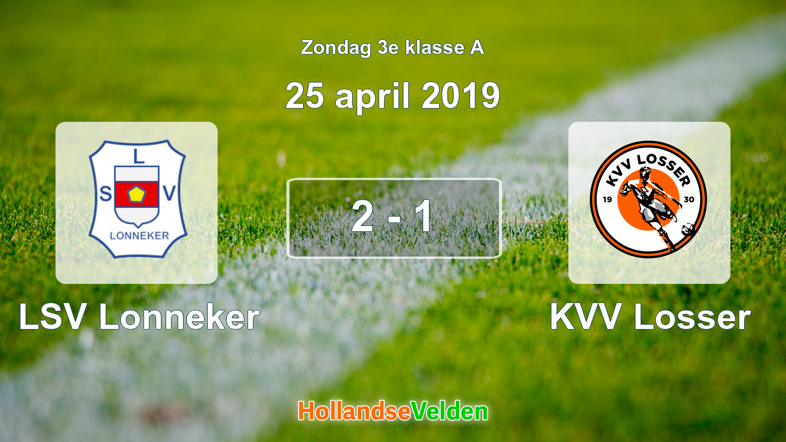 Gespeelde wedstrijd: LSV Lonneker - KVV Losser 2 - 1 (25 april 2019)