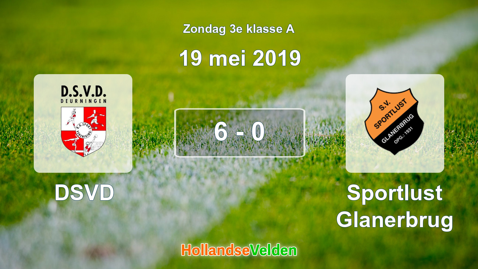 Gespeelde wedstrijd: DSVD - Sportlust Glanerbrug 6 - 0 (19 mei 2019)