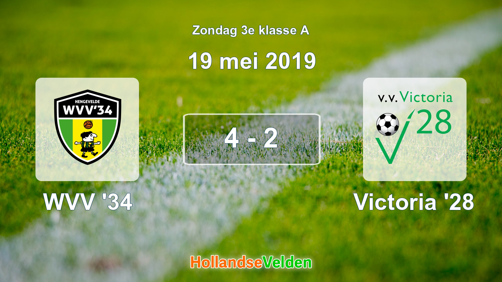 Gespeelde wedstrijd: WVV '34 - Victoria '28 4 - 2 (19 mei 2019)