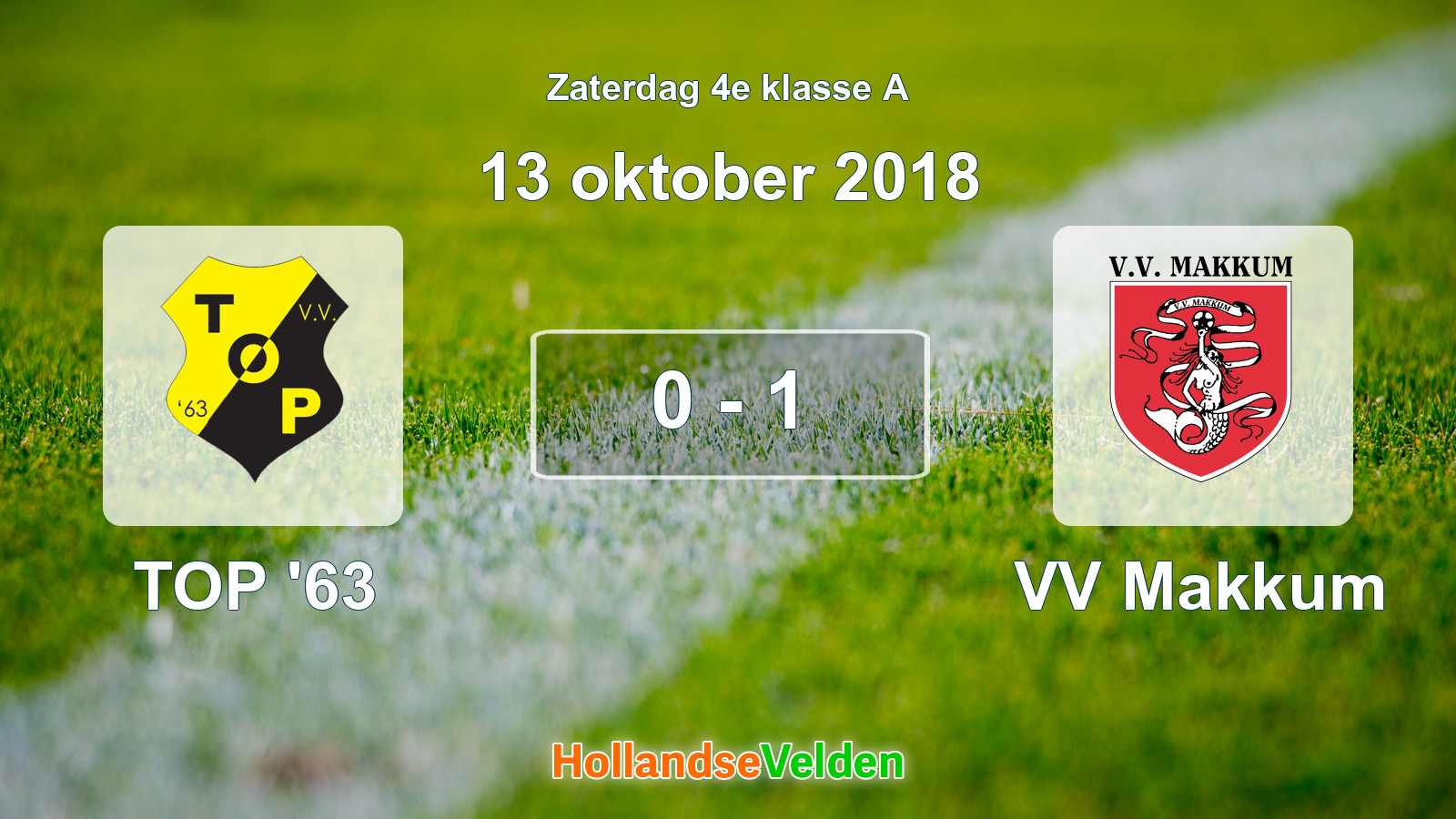 Gespeelde wedstrijd: TOP '63 - VV Makkum 0 - 1 (13 oktober 2018)