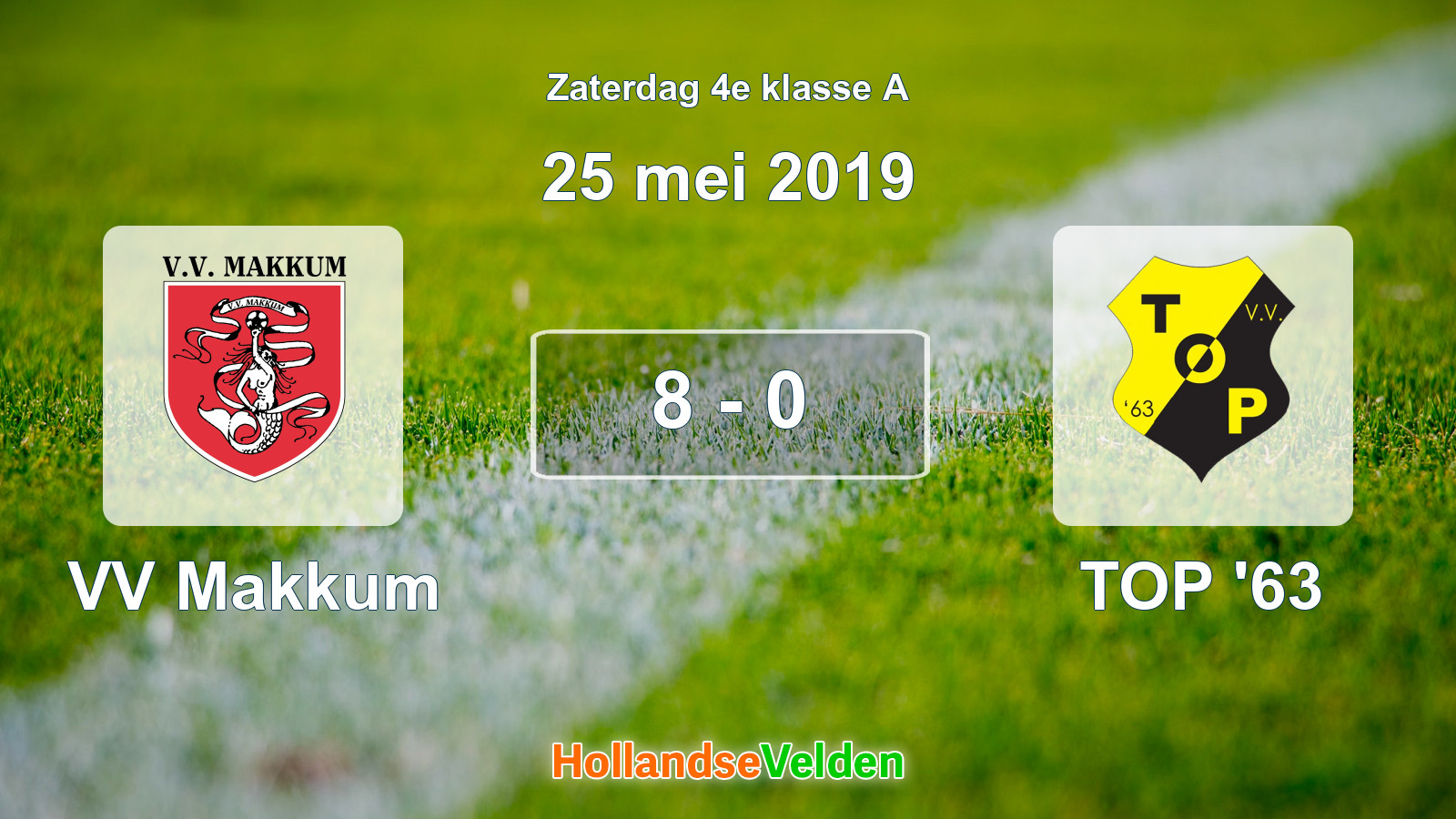 Gespeelde wedstrijd: VV Makkum - TOP '63 8 - 0 (25 mei 2019)