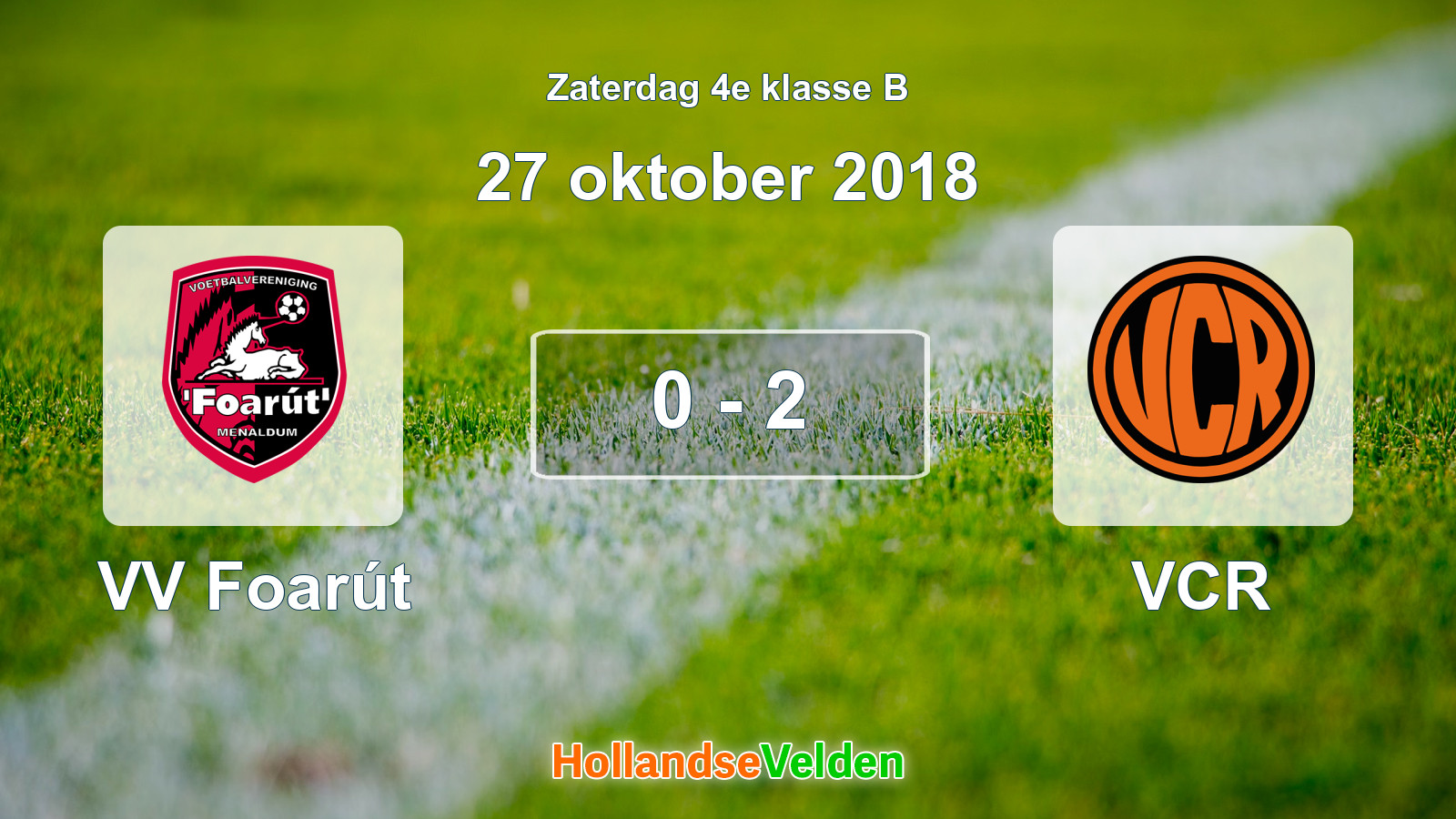 Gespeelde wedstrijd: VV Foarút - VCR 0 - 2 (27 oktober 2018)