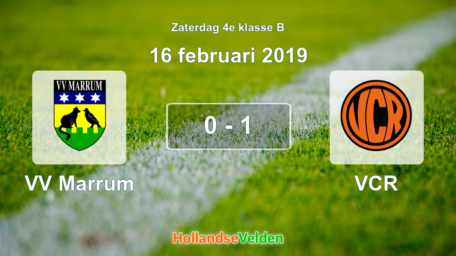Gespeelde wedstrijd: VV Marrum - VCR 0 - 1 (16 februari 2019)