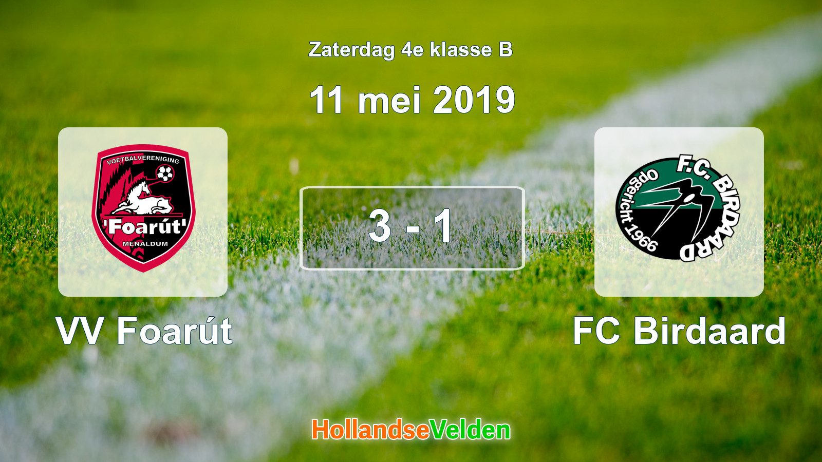 Gespeelde wedstrijd: VV Foarút - FC Birdaard 3 - 1 (11 mei 2019)