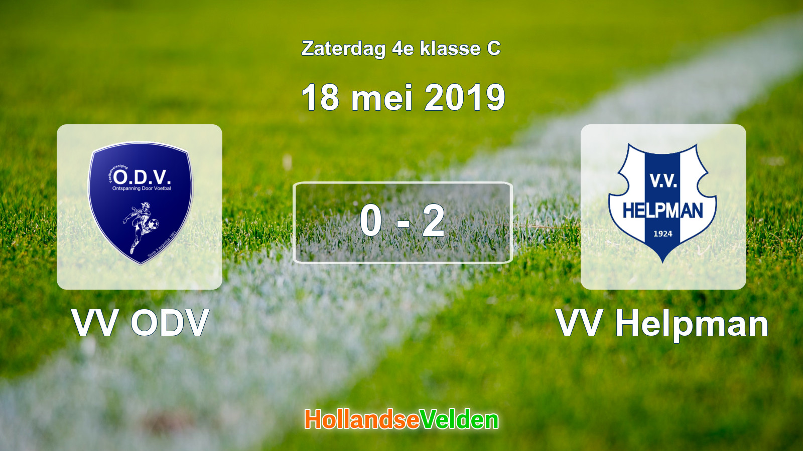 Gespeelde wedstrijd: VV ODV - VV Helpman 0 - 2 (18 mei 2019)