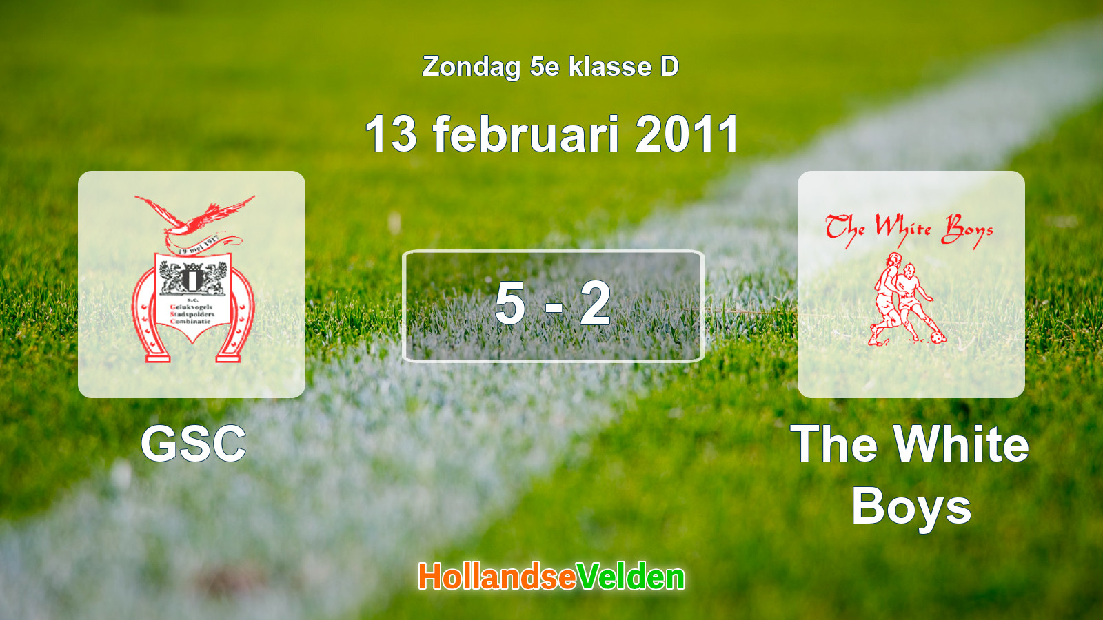 Gespeelde wedstrijd: GSC - The White Boys 5 - 2 (13 februari 2011)