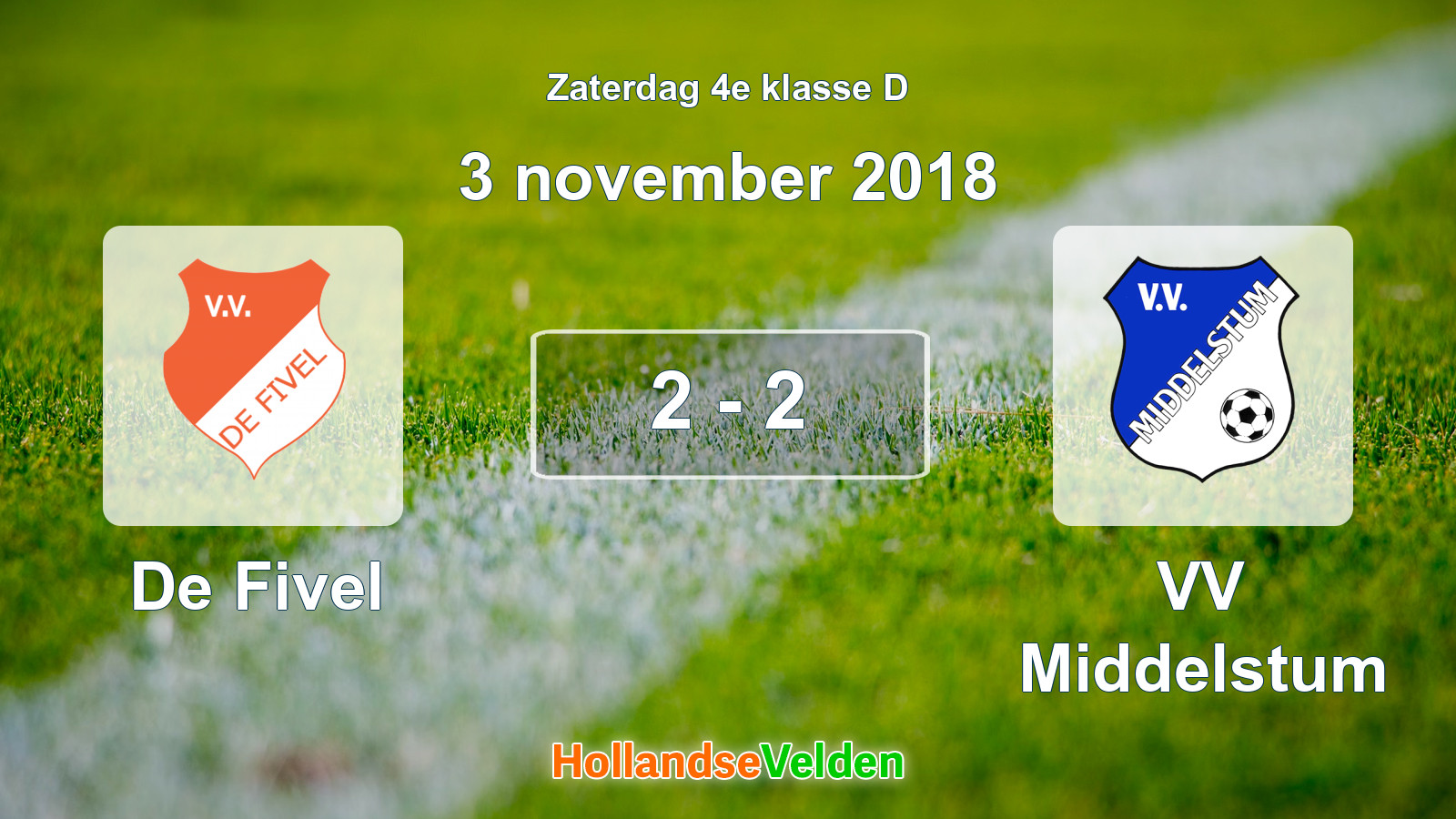 Gespeelde wedstrijd: De Fivel - VV Middelstum 2 - 2 (3 november 2018)