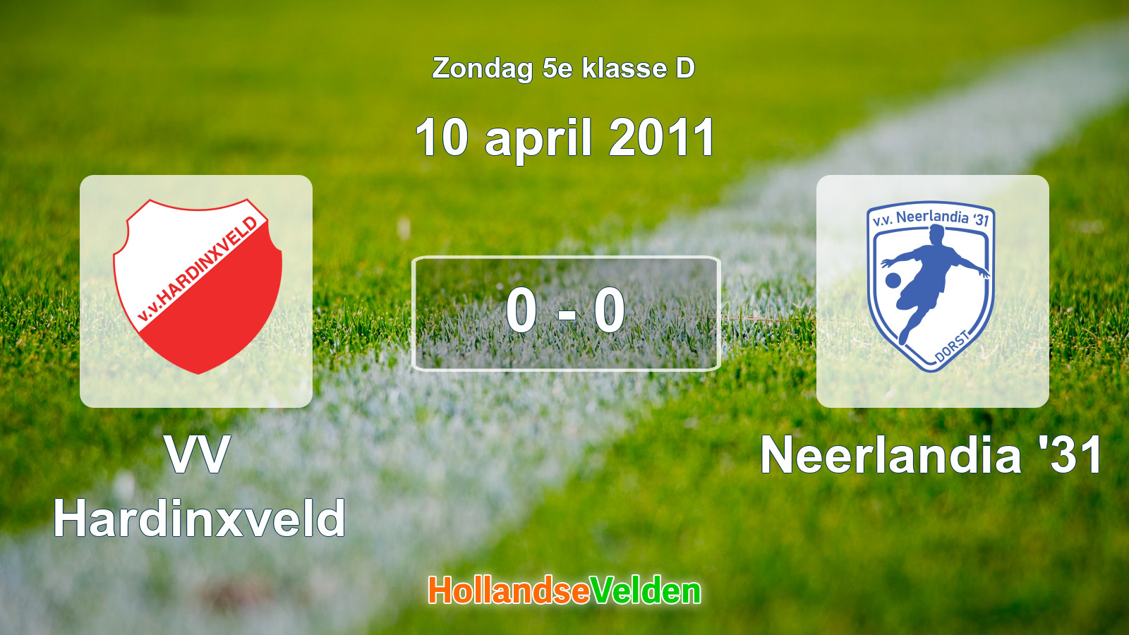 Gespeelde wedstrijd: VV Hardinxveld - Neerlandia '31 0 - 0 (10 april 2011)