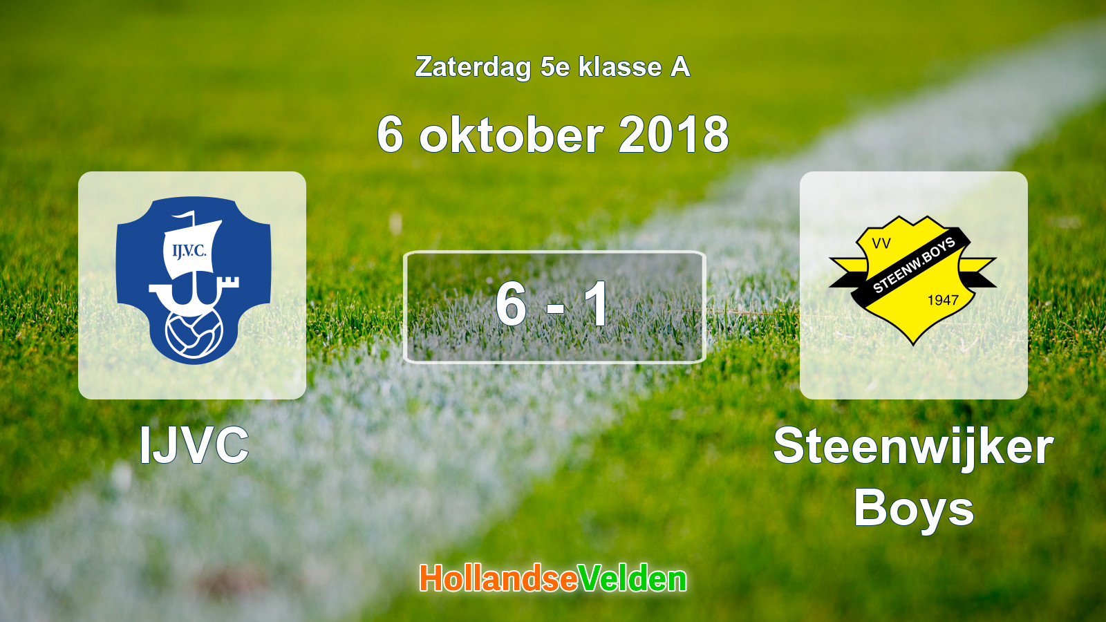 Gespeelde wedstrijd: IJVC - Steenwijker Boys 6 - 1 (6 oktober 2018)