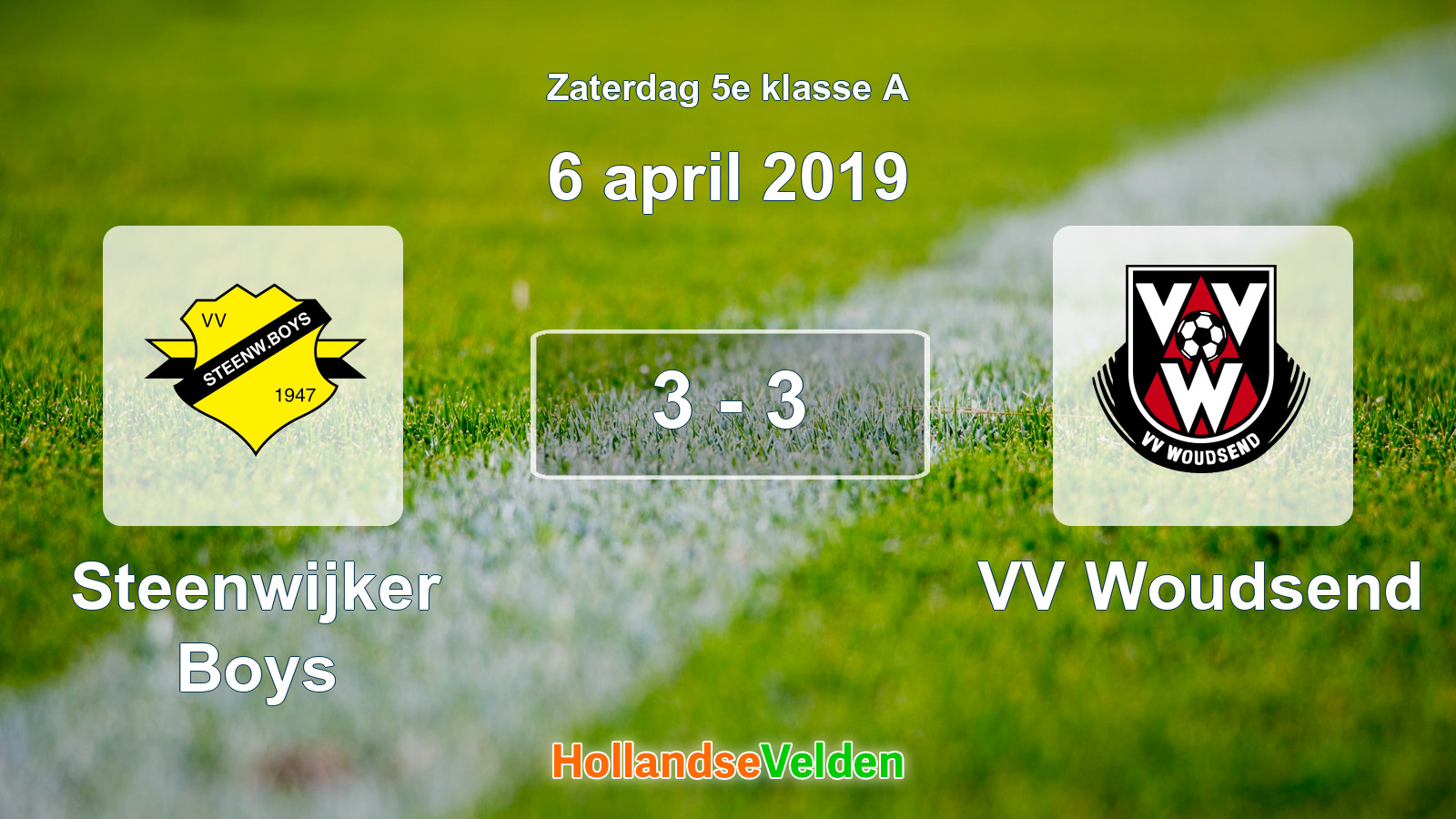 Gespeelde wedstrijd: Steenwijker Boys - VV Woudsend 3 - 3 (6 april 2019)