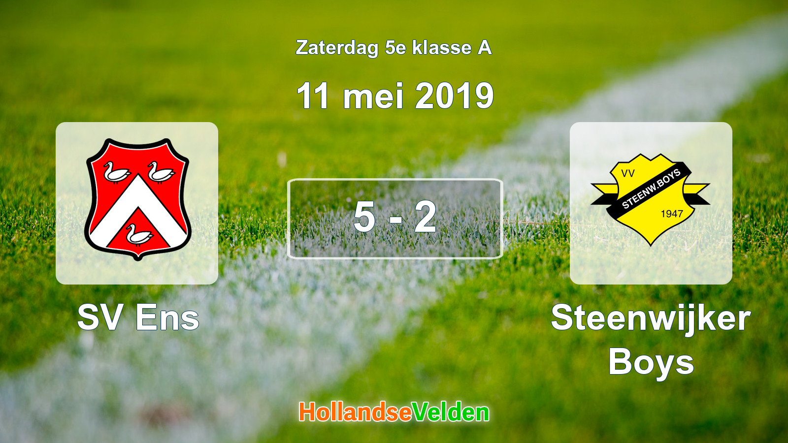 Gespeelde wedstrijd: SV Ens - Steenwijker Boys 5 - 2 (11 mei 2019)