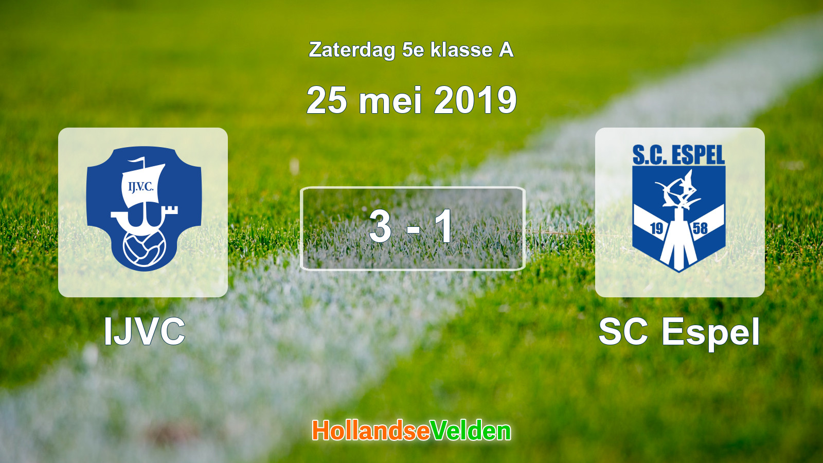 Gespeelde wedstrijd: IJVC - SC Espel 3 - 1 (25 mei 2019)