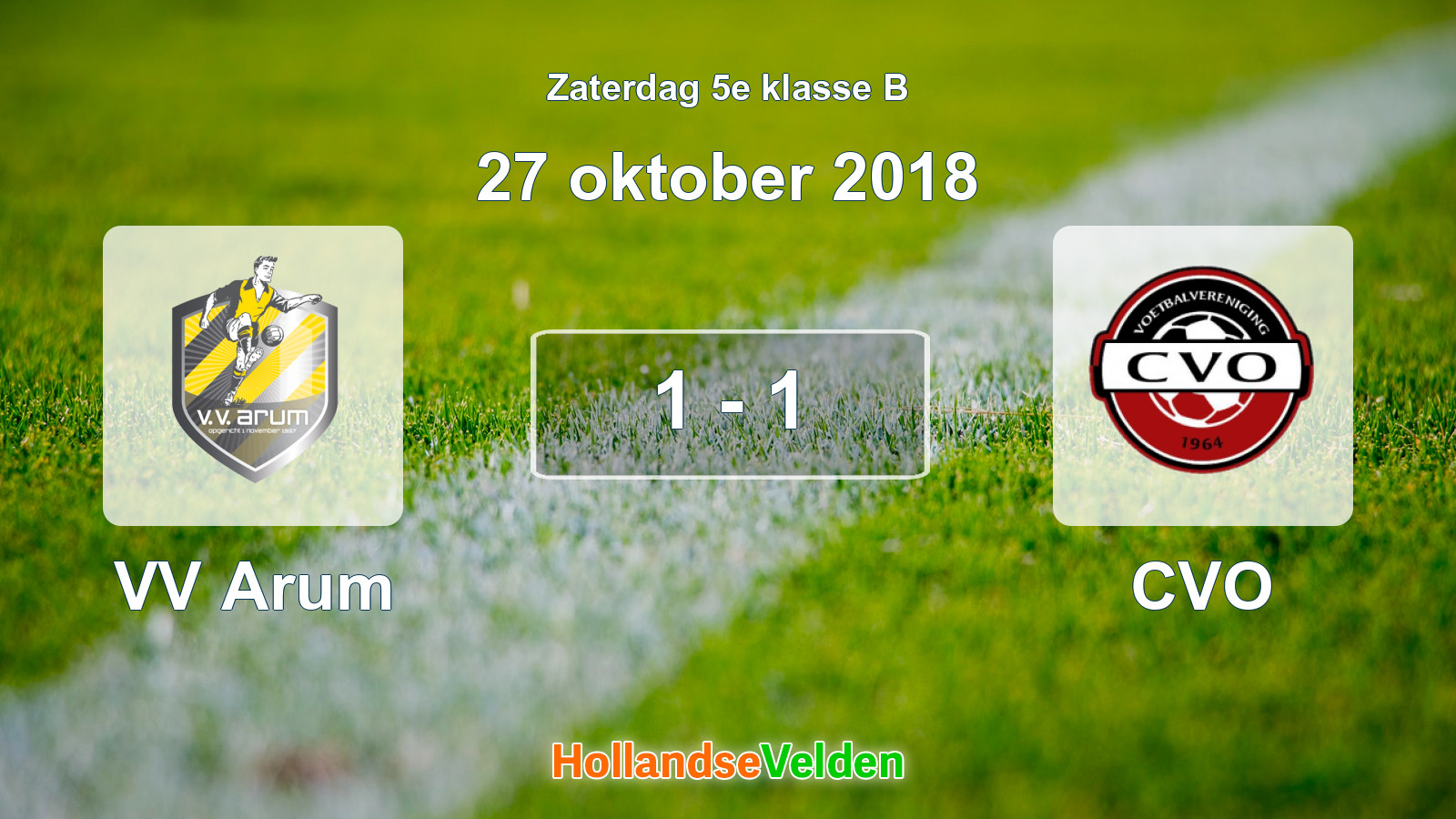 Gespeelde wedstrijd: VV Arum - CVO 1 - 1 (27 oktober 2018)