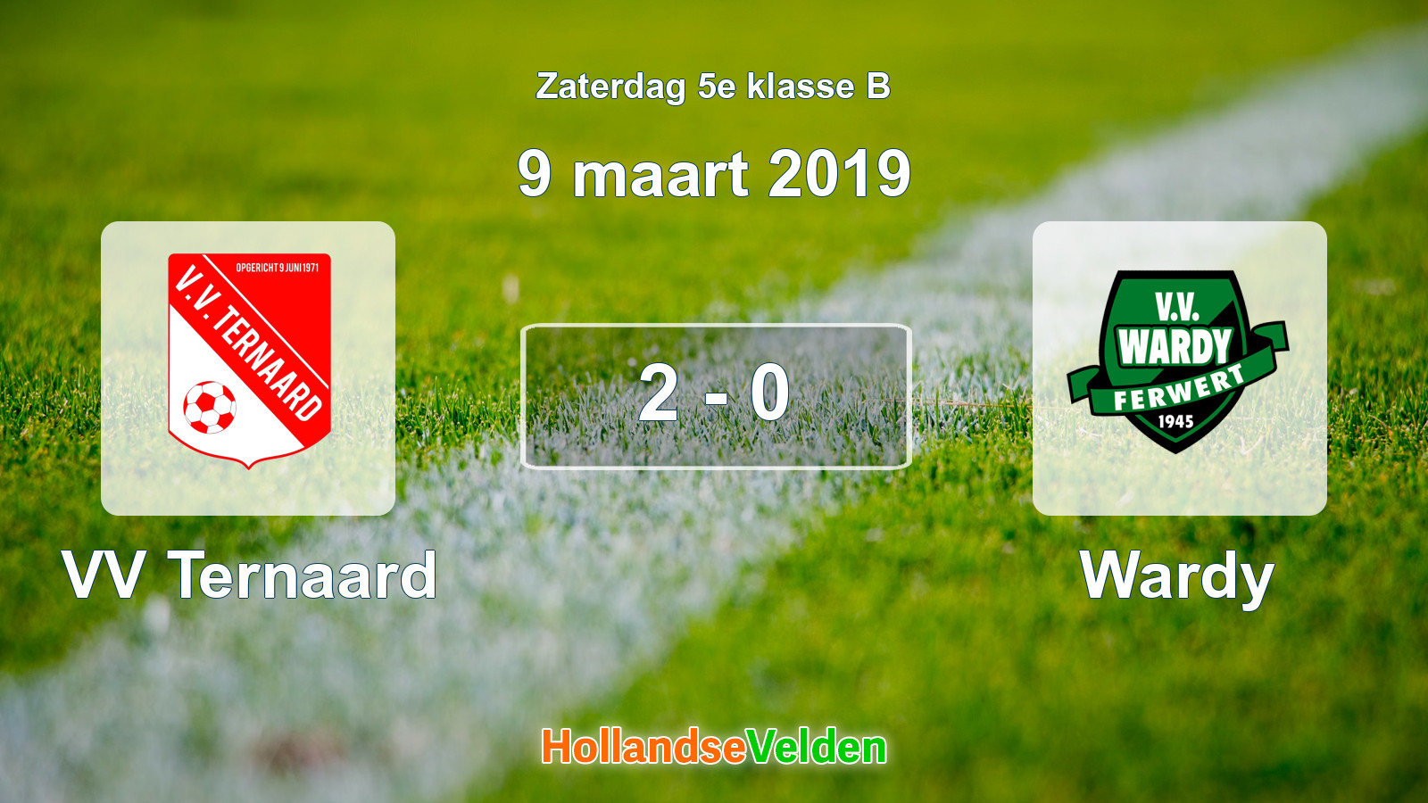 Gespeelde wedstrijd: VV Ternaard - Wardy 2 - 0 (9 maart 2019)