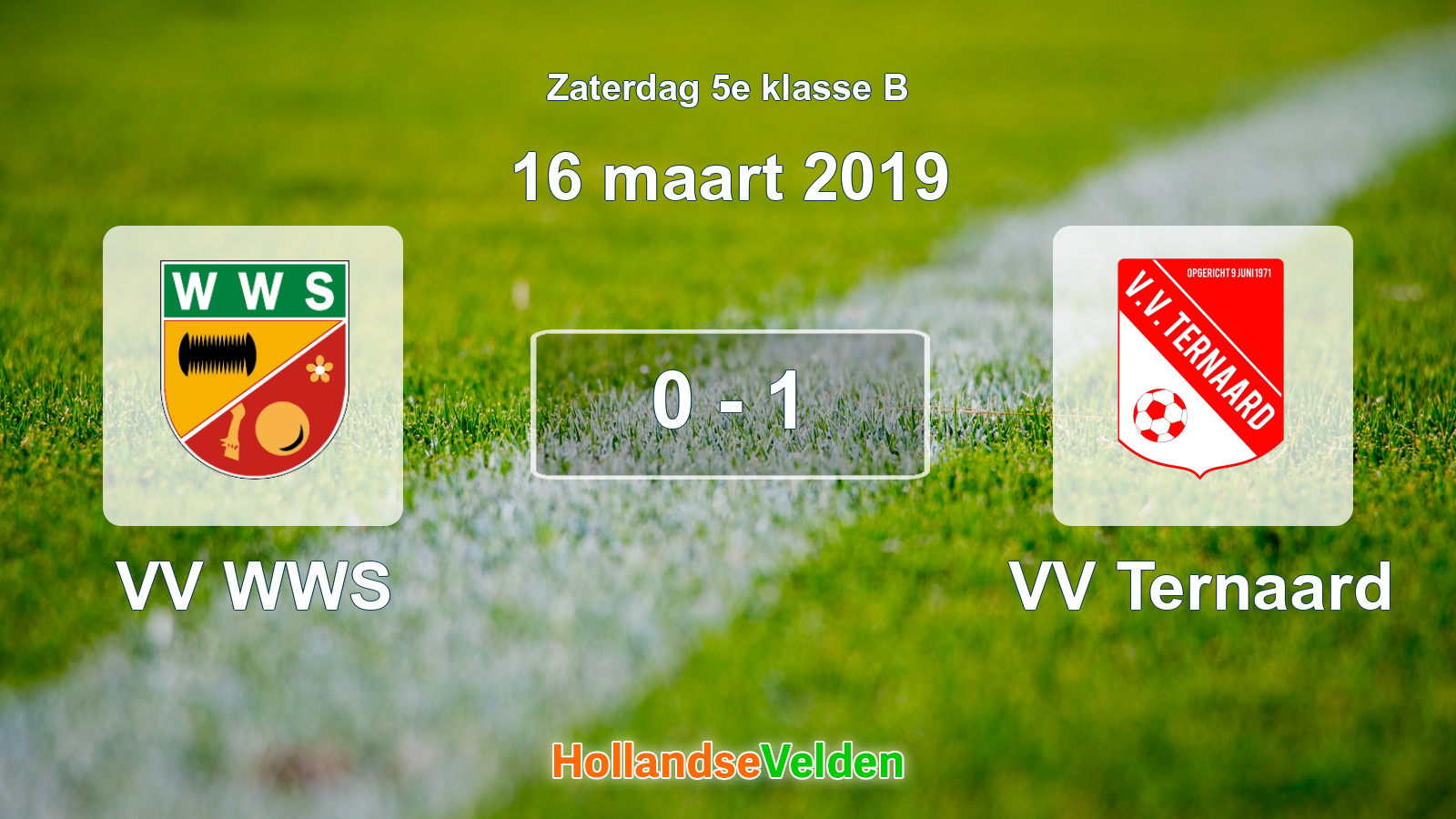 Gespeelde wedstrijd: VV WWS - VV Ternaard 0 - 1 (16 maart 2019)