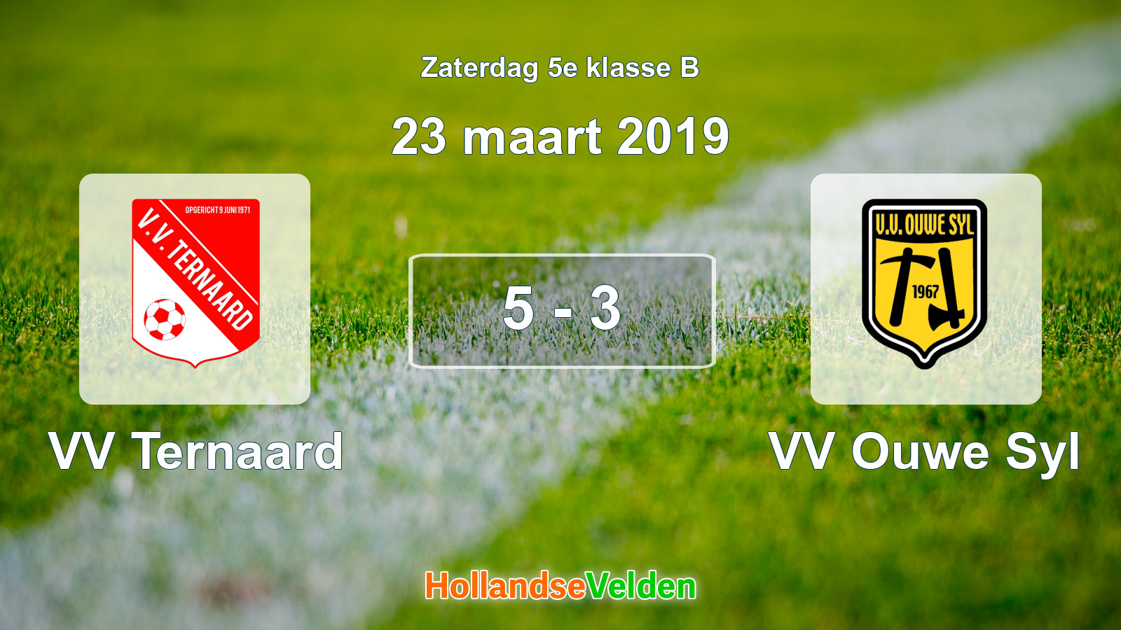 Gespeelde wedstrijd: VV Ternaard - VV Ouwe Syl 5 - 3 (23 maart 2019)