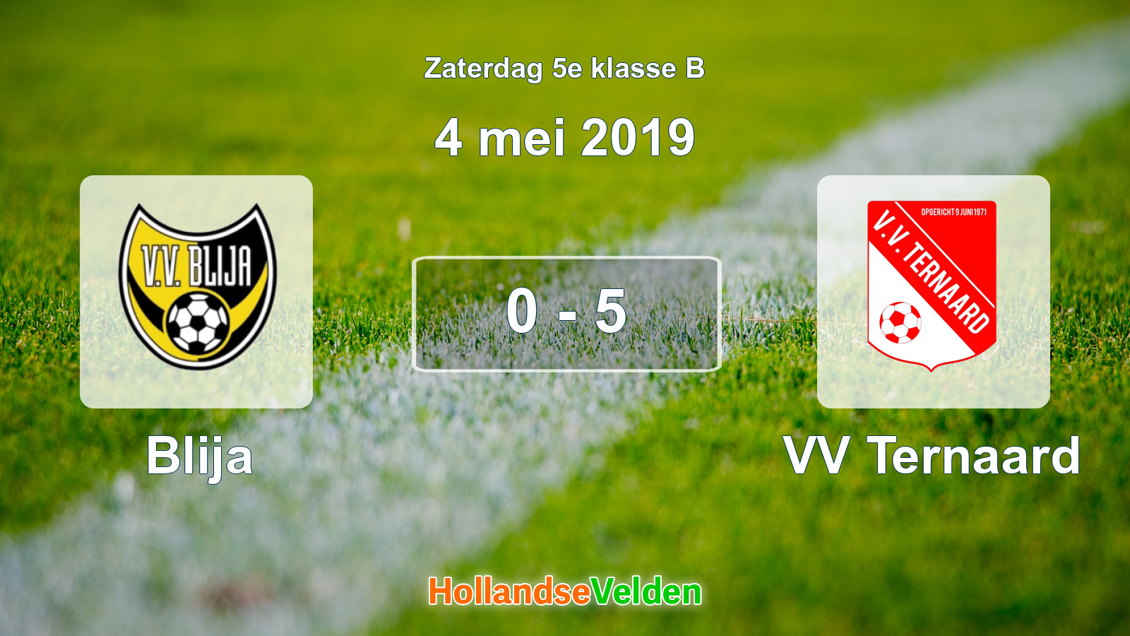 Gespeelde wedstrijd: Blija - VV Ternaard 0 - 5 (4 mei 2019)