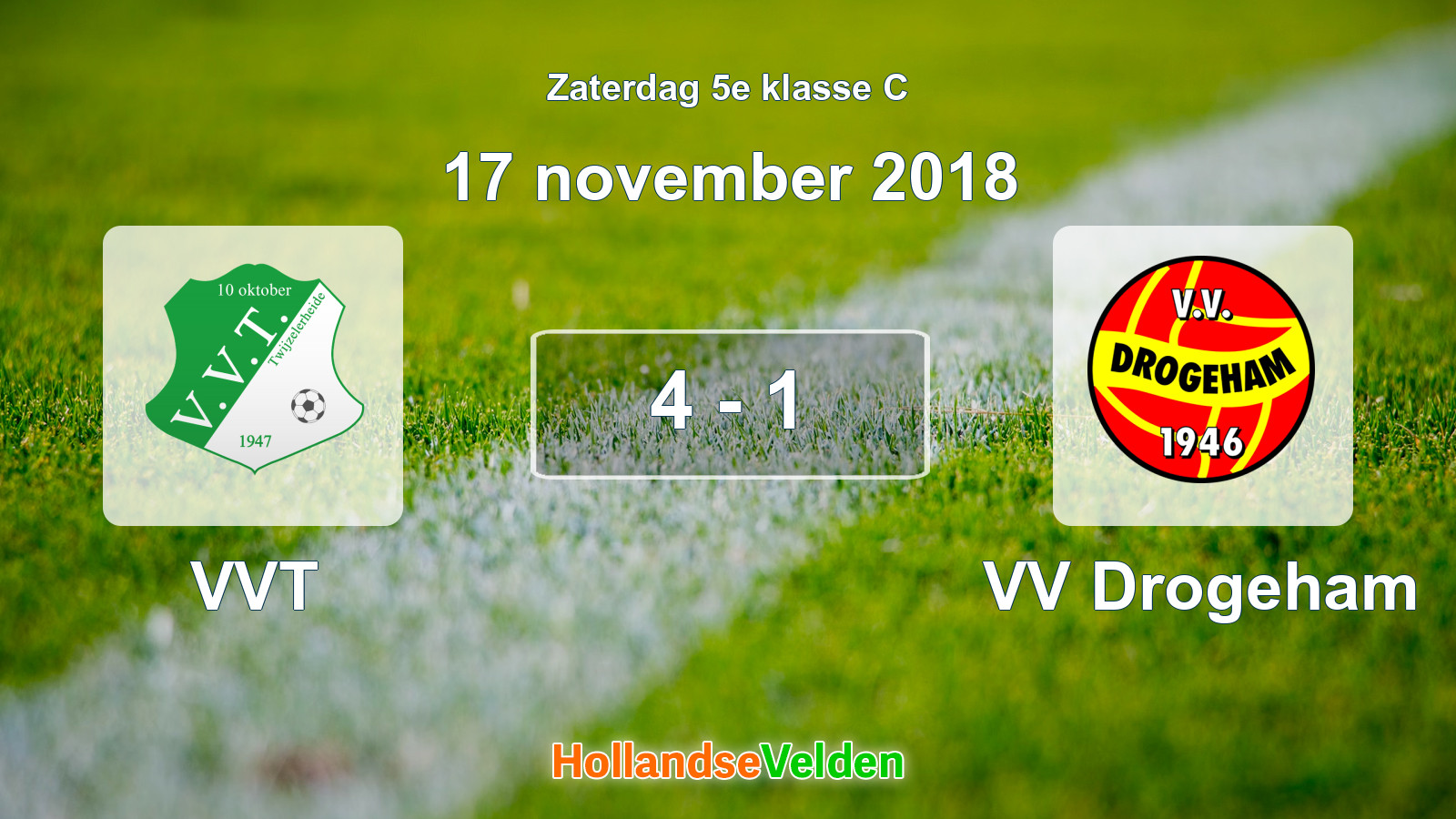 Gespeelde wedstrijd: VVT - VV Drogeham 4 - 1 (17 november 2018)