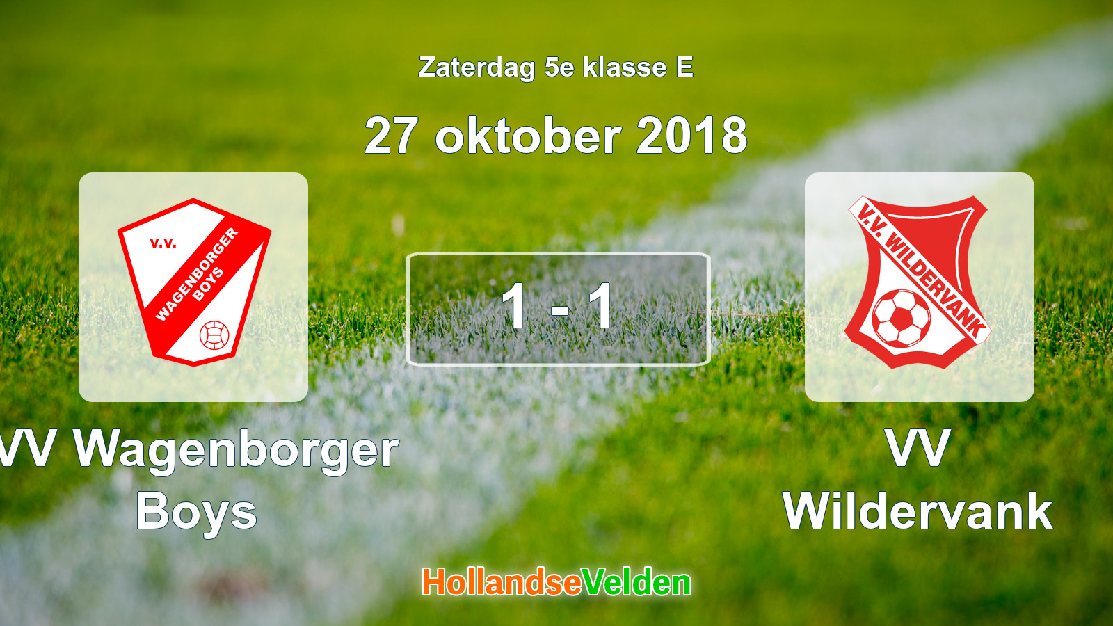 Gespeelde wedstrijd: VV Wagenborger Boys - VV Wildervank 1 - 1 (27 oktober 2018)