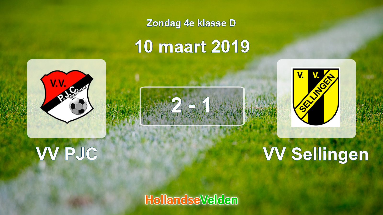 Gespeelde wedstrijd: VV PJC - VV Sellingen 2 - 1 (10 maart 2019)