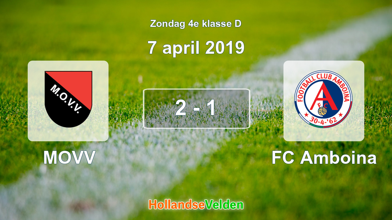 Gespeelde wedstrijd: MOVV - FC Amboina 2 - 1 (7 april 2019)
