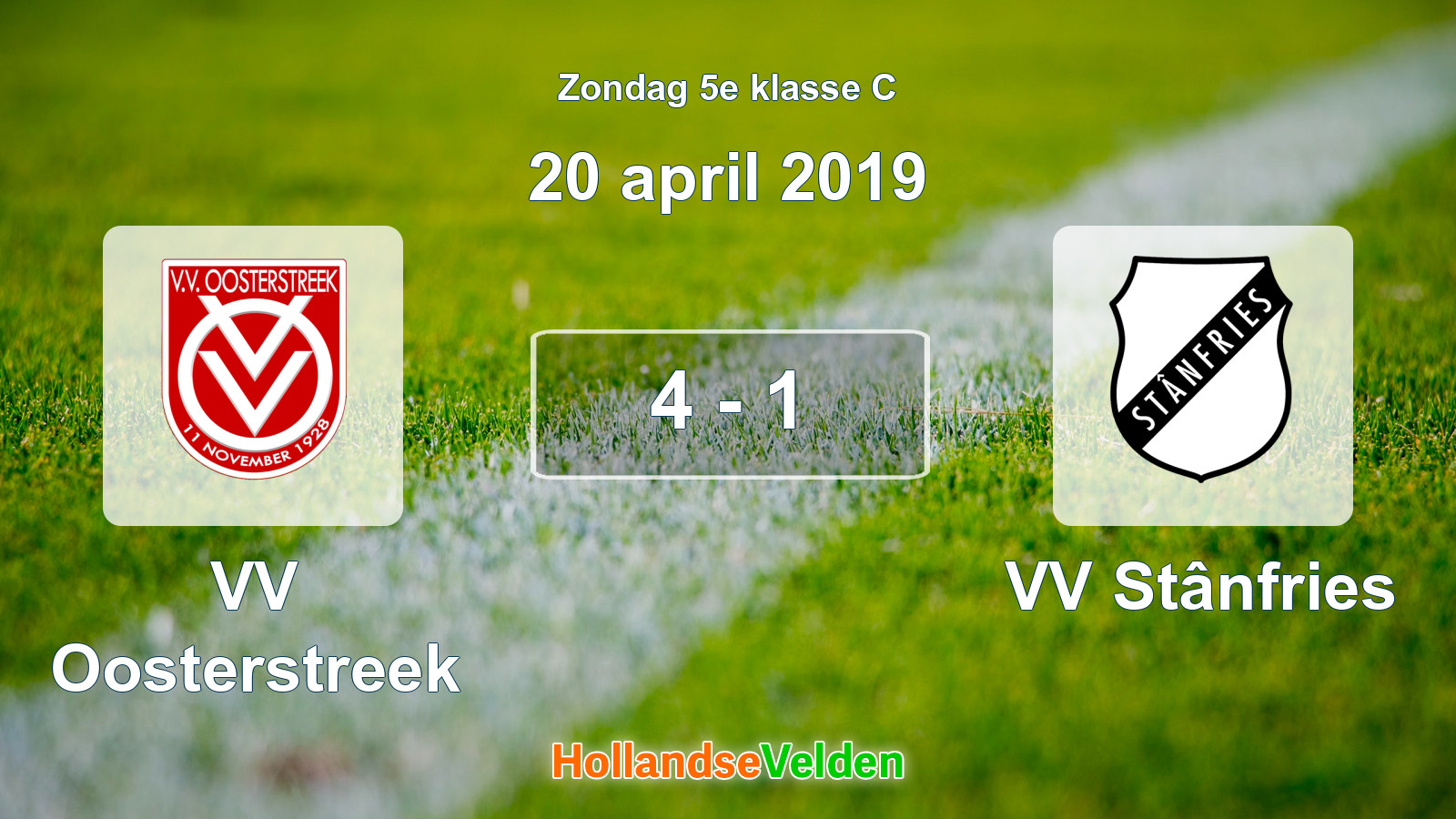 Gespeelde wedstrijd: VV Oosterstreek - VV Stânfries 4 - 1 (20 april 2019)