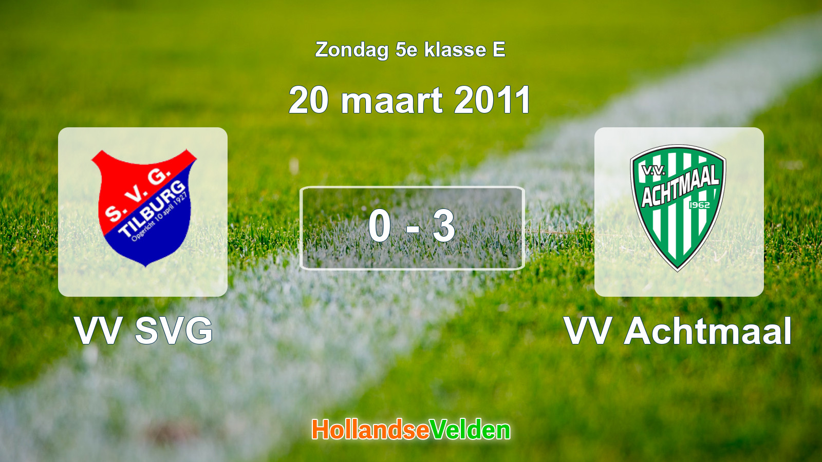 Gespeelde wedstrijd: VV SVG - VV Achtmaal 0 - 3 (20 maart 2011)