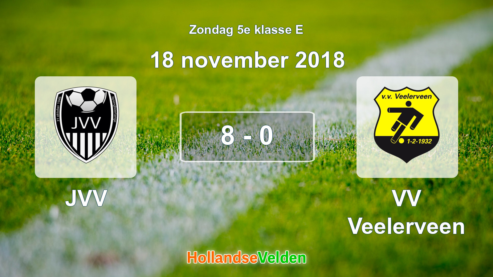 Gespeelde wedstrijd: JVV - VV Veelerveen 8 - 0 (18 november 2018)