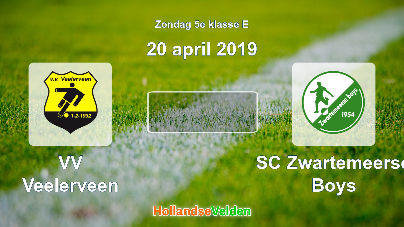 Geplande wedstrijd: VV Veelerveen - SC Zwartemeerse Boys (20 april 2019)